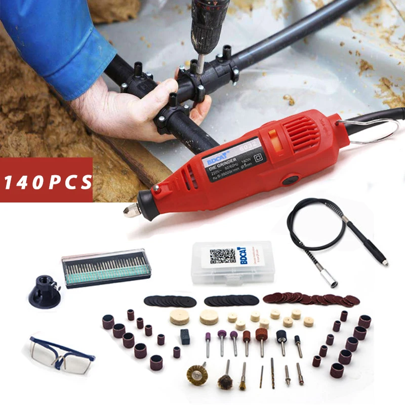 

BDCAT 180w engraver Electric Dremel Rotary Tool Variable Speed Mini Drill Grinding tools with 140pcs Power Tools accessories