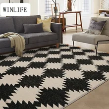 WINLIFE современные ковры геометрической формы прикроватные декоративные коврики европейские коврики для гостиной ковер для спальни