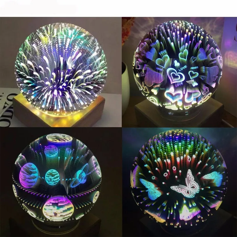 Novelty Star Night Light 3d Magic Glass Ball Starry Sky light Decoration Table Lamp Sphere Fairy Tale Fireworks | Освещение