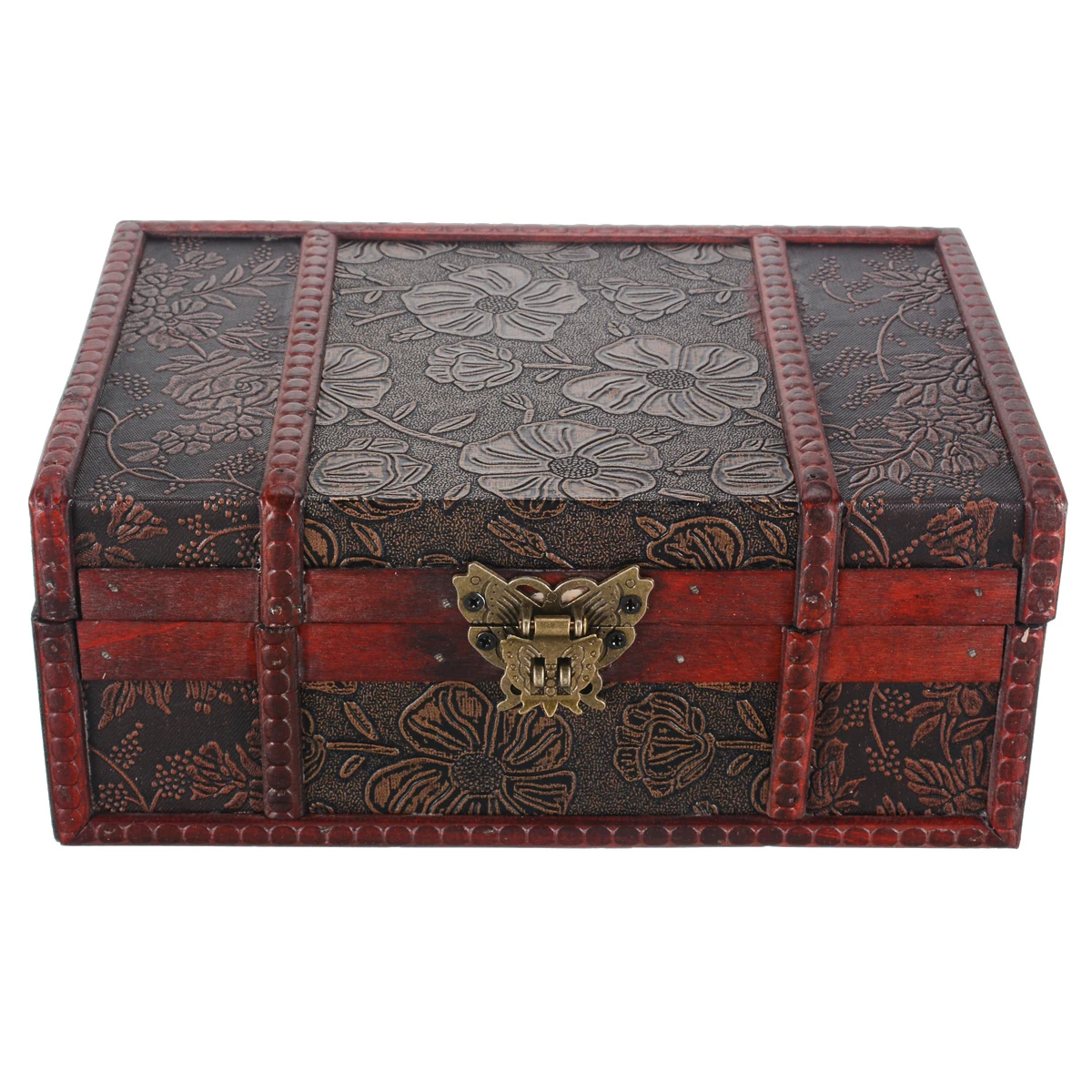 Handmade Large Wooden Decoration Lock Jewelry Necklace Bracelet Makeup Home Storage Organization Boxes