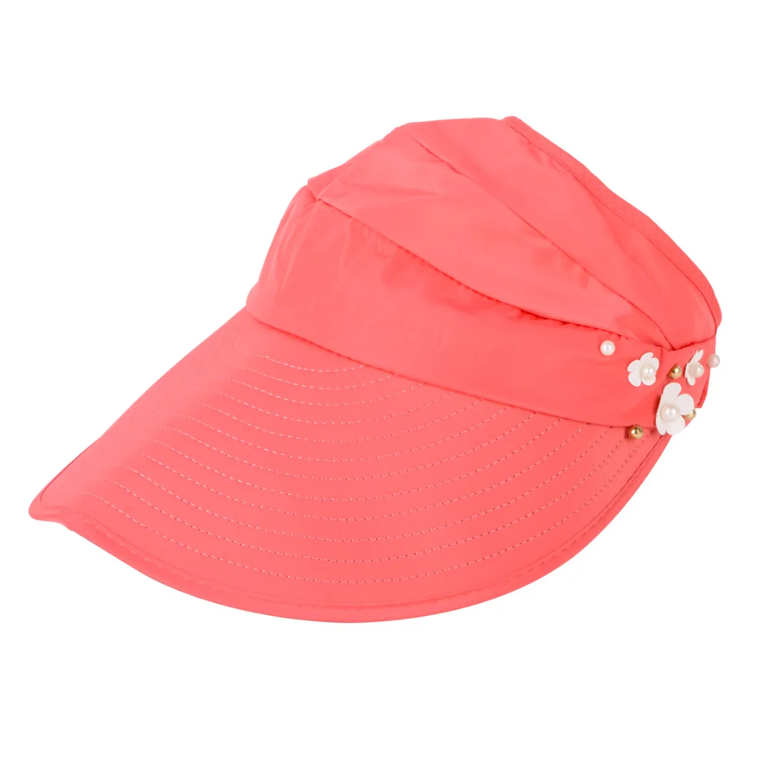 Summer Wide Brim Hat Visor Cap Foldable Fower Beach Sun Hat Women Outdoor Anti-UV hats BBYES