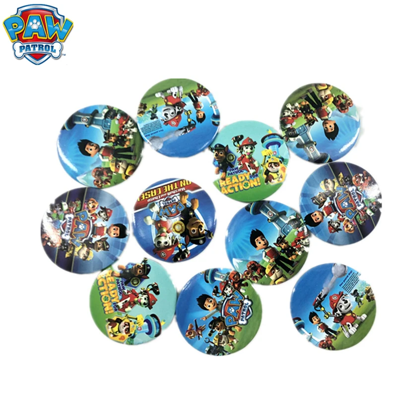 

Paw Patrol Toy Badge Patrol Rescue Sign Cartoon Small Badges Wrought Lron Badge Tinplate Birthday Party Toys for Children gift