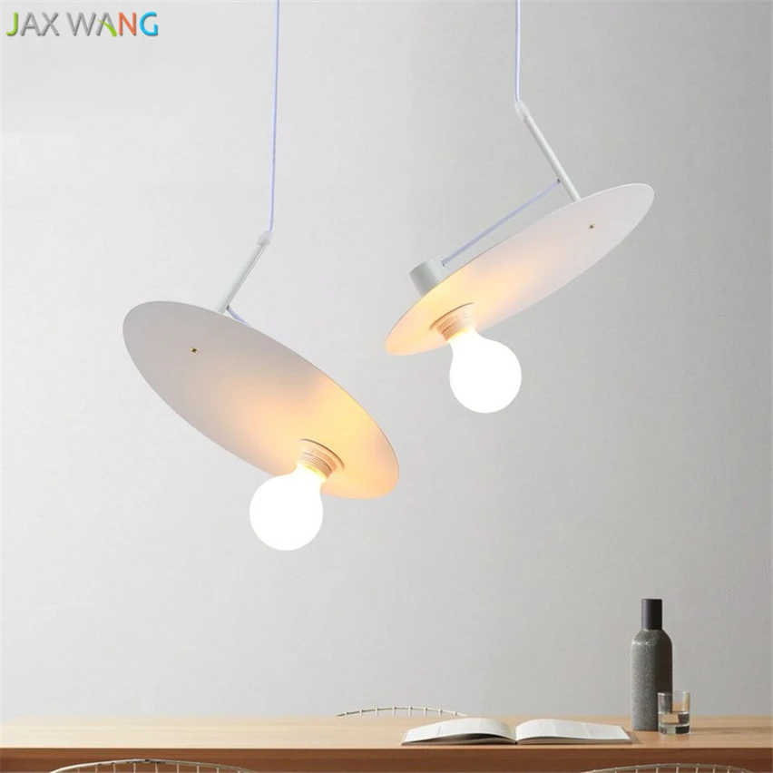 

Nordic Modern Minimalist Round Moon Pendant Lights Iron Hang Lamp for Living Room Restaurant Study Home Lighting Kitchen Fixture