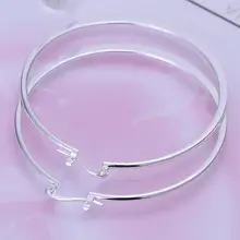 Мода 925, серебряные серьги с креольными ушками, круглые, 5,5 см., большие круги, круглые серьги-кольца, Prata Princo, панк, серебряные ювелирные изделия для женщин и девушек, Brincos