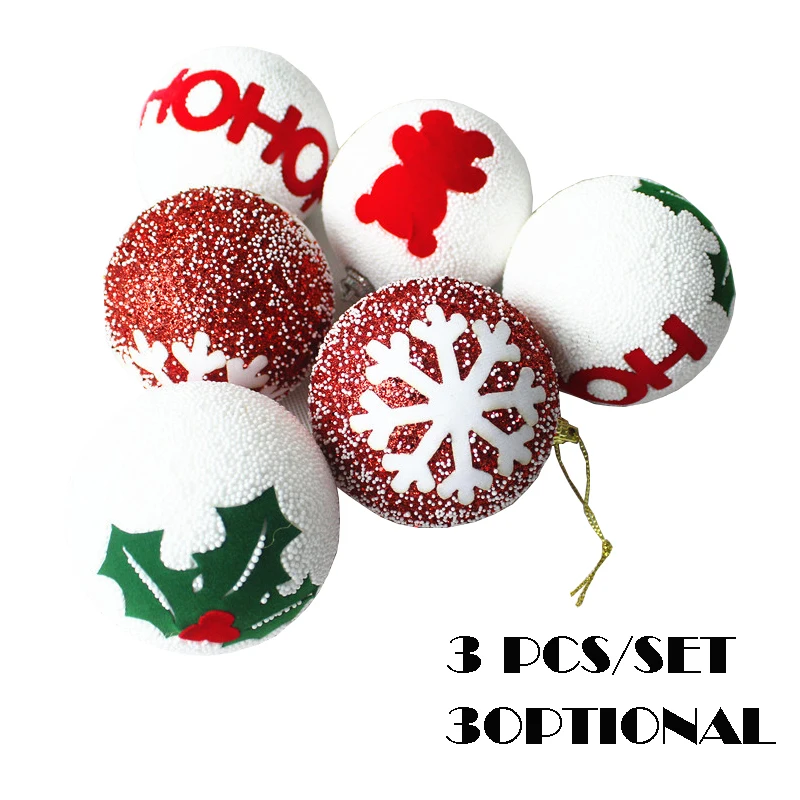 3 шт./партия, снежинки, висячие украшения для рождественской елки, декоративные пенопластовые елочные украшения шары для дома 8 см