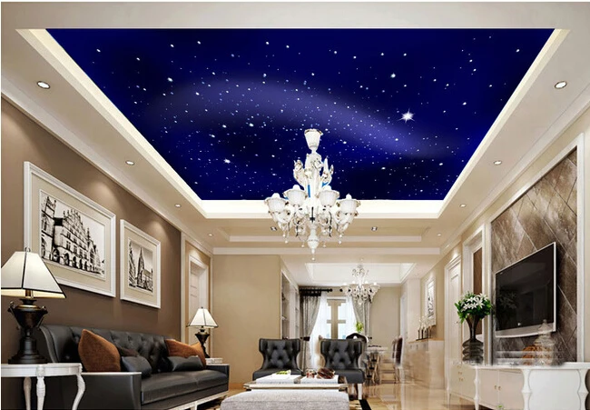 

Custom wallpaper universe, stars used for the sitting room the bedroom ceiling wall KTV bar natural material papel DE parede