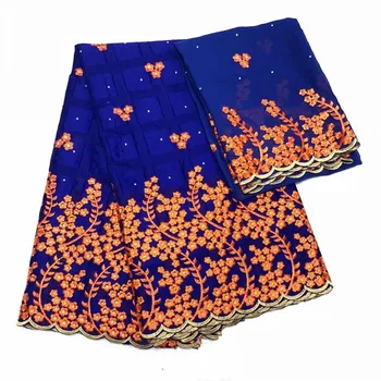 

BLUE African Lace Fabric 2018 New African Dubai lace Fabric High Quality Bazin Riche Getzner With Stones For Women dress JA207-1