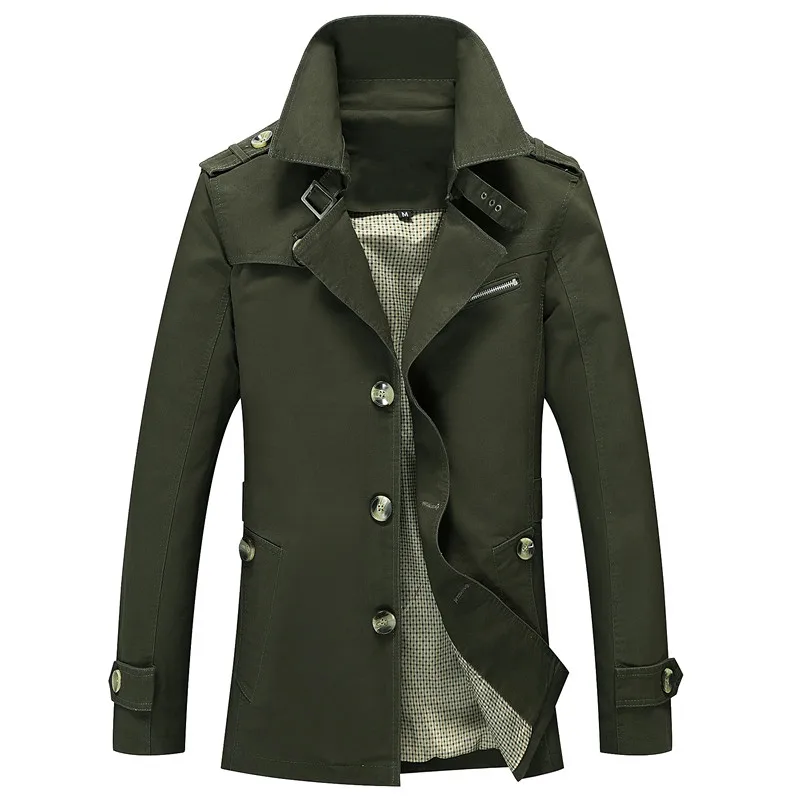 

Spring and autumn men jacket fashion casual cotton men coat black khaki and army green clothes free shipping