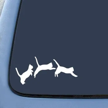 

Jumping Cats Kittens Love WHITE 6' Vinyl Decal Window Sticker for Laptop Ipad Window Wall Car Truck Motorcycle