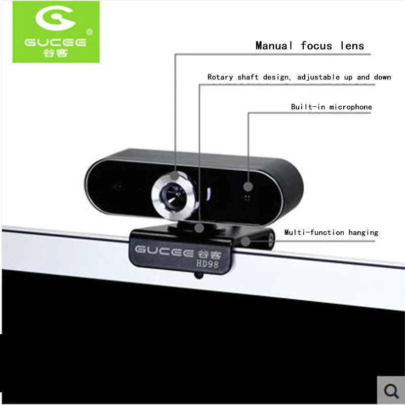GUCEE HD98 usb-камера для компьютера 640X480 запись видео HD веб-камера с микрофоном для компьютера для портативных ПК Skype, MSN Plug And Play