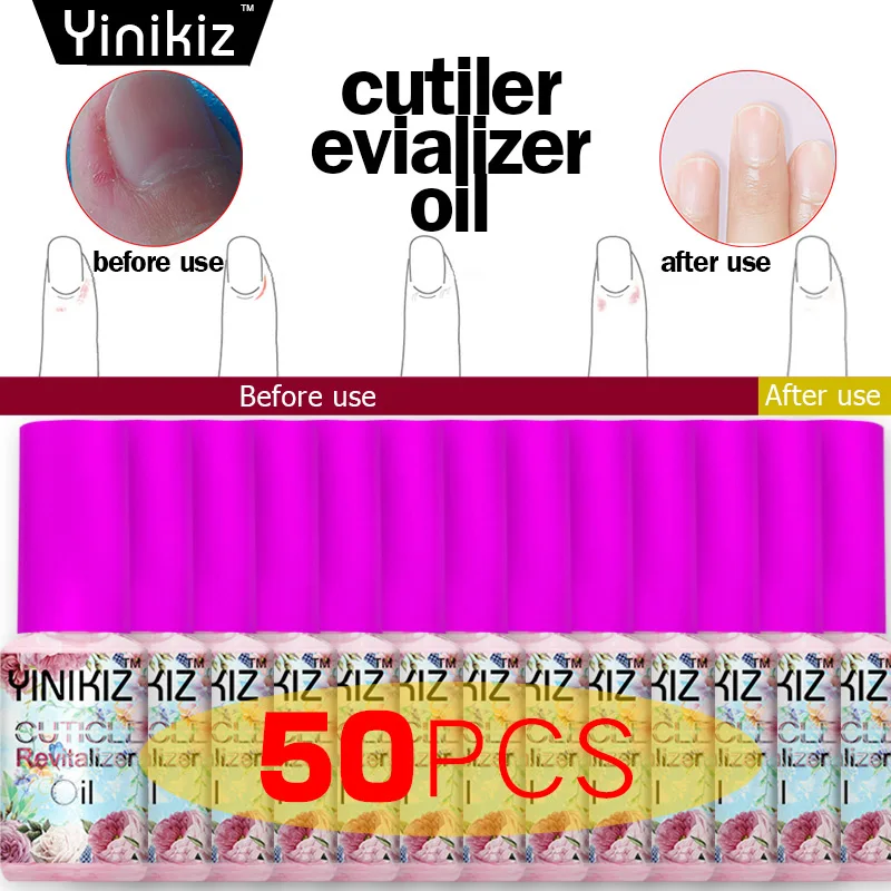 

Yinikiz 50pcs 8ML Cuticle Revitalizer Oil Nail Art Treatment Manicure Soften Pen Tool Nail Cuticle Oil Pen Nutrition Nail Care