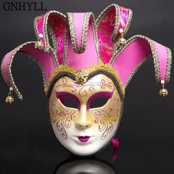 

GNHYLL Newly high-end Venetian masquerade mask Venice Mask Europe and the United States Halloween clown mask show supplies
