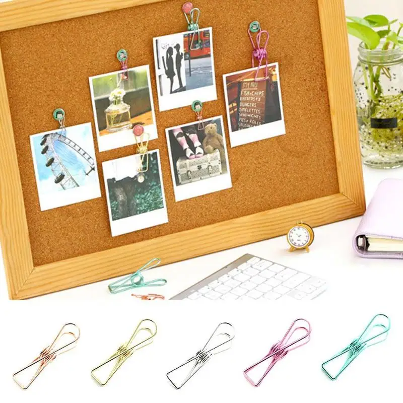 

1pcs/set Cute Multi-color Gold Cilp Modelling Paper Clip Fashion Diy Bookmark Business Office Lady Style Office Stationery Set
