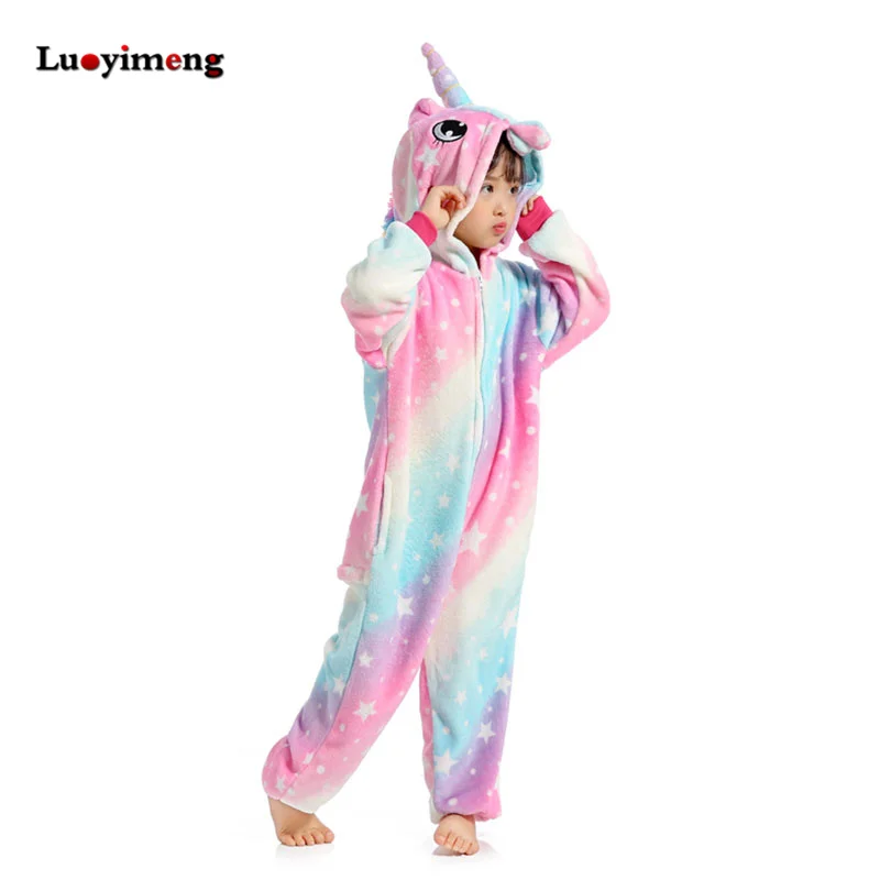 

Onesies Kids Unicorn Pajamas Cartoon Licorne Sleepers Baby Girl Clothes Jumpsuit Children Flannel Anime Pyjama Blanket Kigurumi