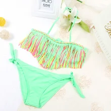 Kids bikini 2018 girls swimwear bathing sets kid swimming suit tassel swimsuit children bikinis baby set