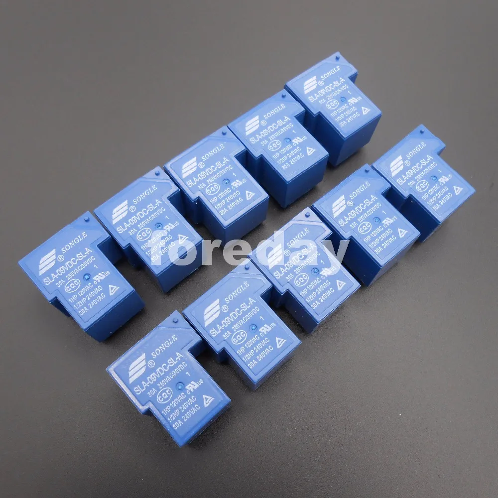 

25PCS Blue SLA-09VDC-SL-A 4 Pins SONGLE R Power Relay 9V DC SPST SLA Original 30A Switching 20A/30VDC 250VAC 25PCS/LOT*FD437X25