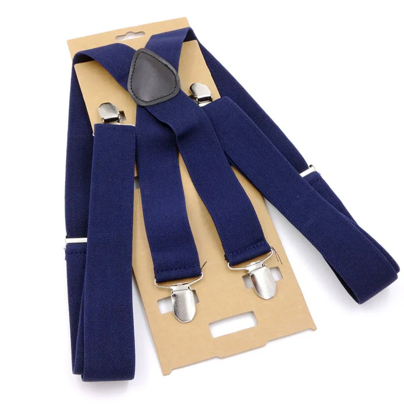 

Men Women Adjustable Suspenders Popular 4 Clip Solid Color Suspenders Unisex Width 3.5 Centimeters Suspensorios Para Hombre