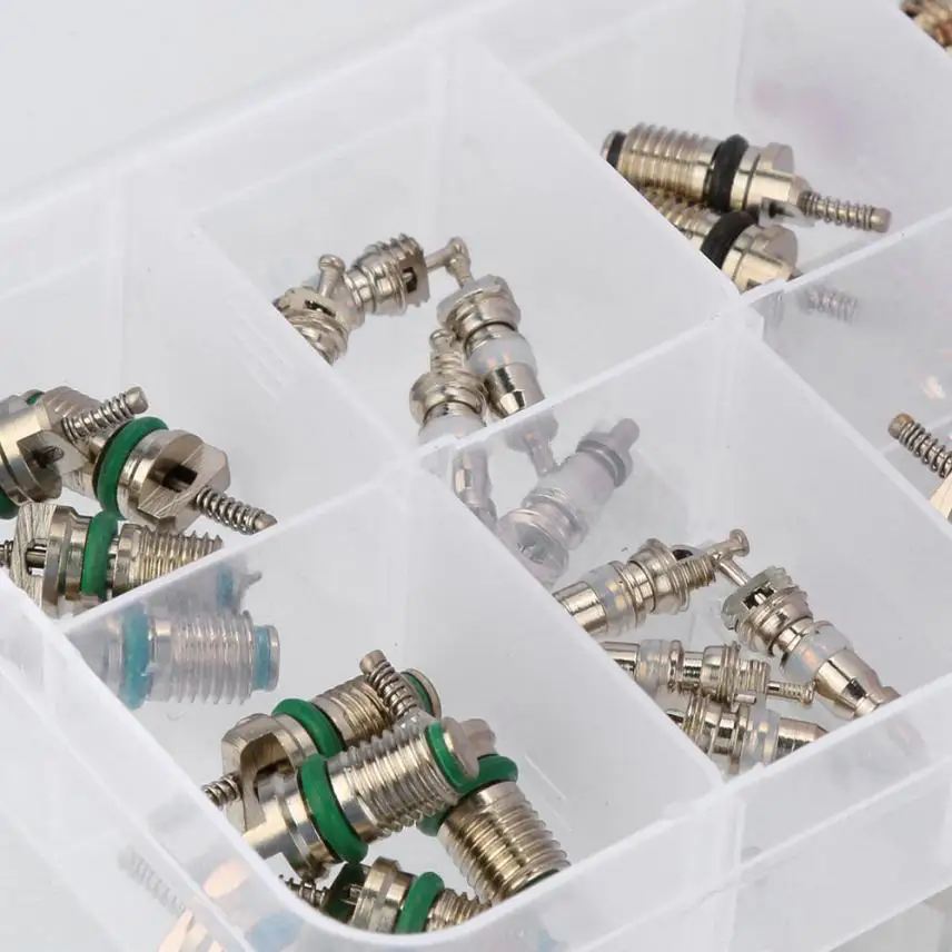 34 A/C Schrader Valves R12/ R134A Kit Of 8 Kinds AC Valve Cores Dual