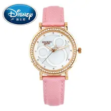 2017 Disney Kids Watch Children Watch Fashion Cute Wristwatches Girls Boys Mickey Mouse Gift Leather clock