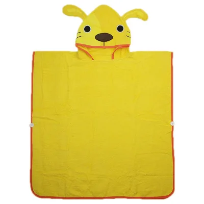 3 вида конструкций, Желтый Детский банный халат с капюшоном и изображением монстра и слона, щенка