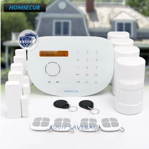 

HOMSECUR Wireless&wired GSM Burglar Intruder Alarm System+PIR+5*Door Sensor with IOS/Android APP