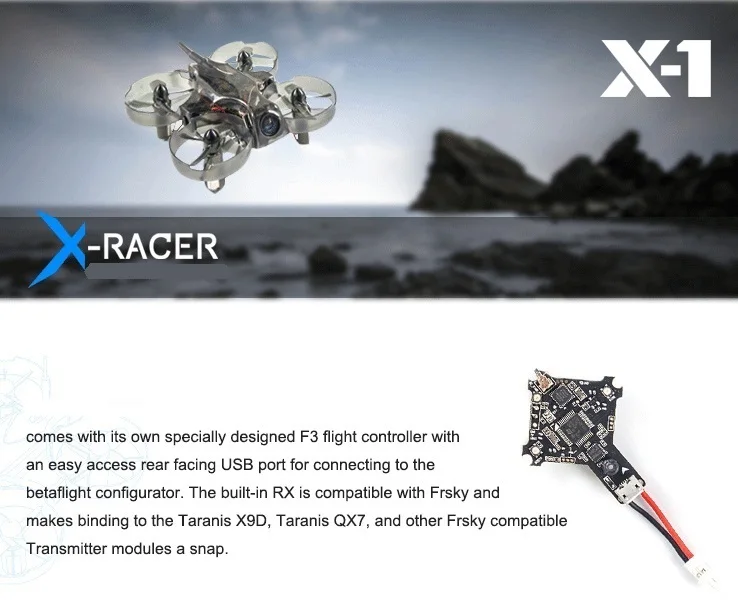 X-Racer X-1 V2 БНФ с двух батарей Agile безопасный удовольствие ультра-микро FPV drone предназначен для внутреннего fly даже в самой маленькой место