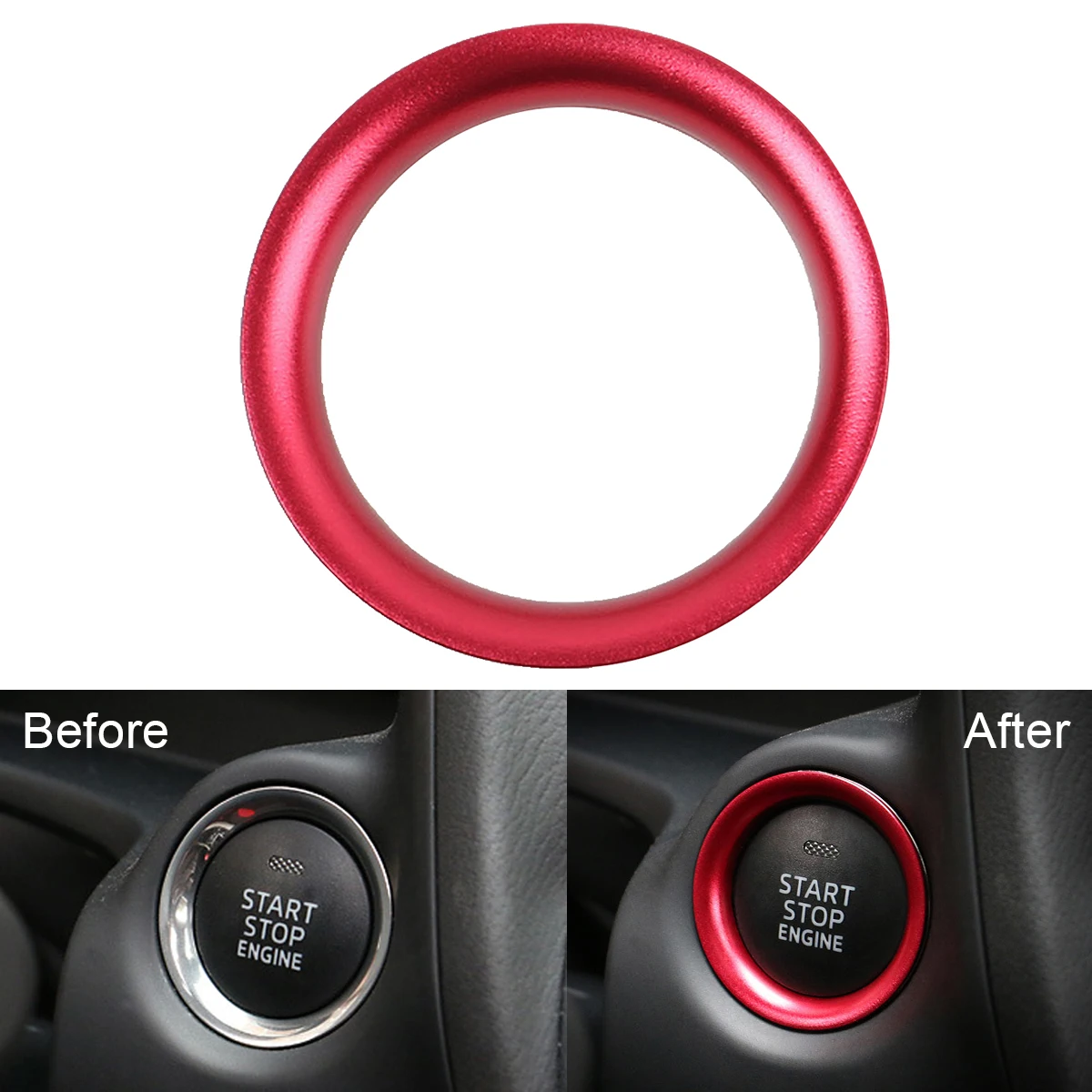 

Interior Console Engine Start Push Button Cover Trim for Mazda 3 Axela 2014-2017 Automotive Interior Button Sticker Moulding