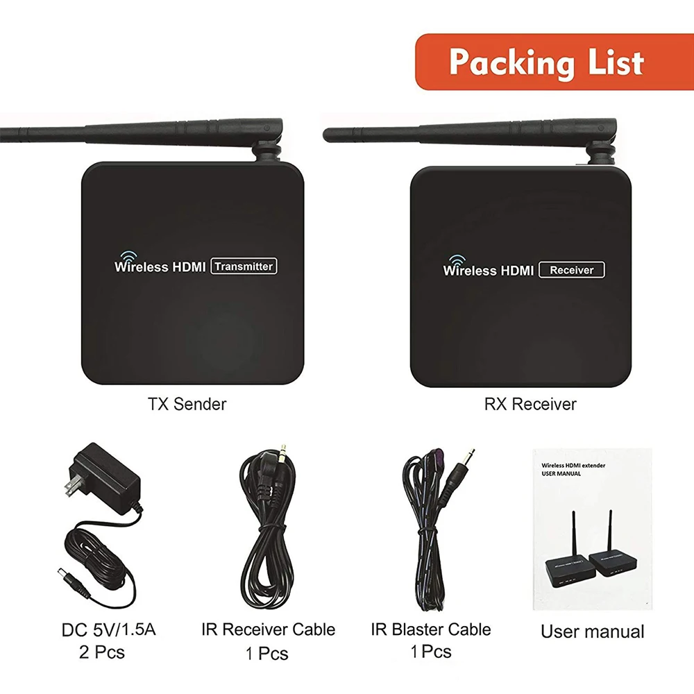 330ft беспроводной HDMI видео передача беспроводной ТВ HDMI передатчик приемник(TX+ RX) с ИК wifi антенна удлинитель комплект 100 м