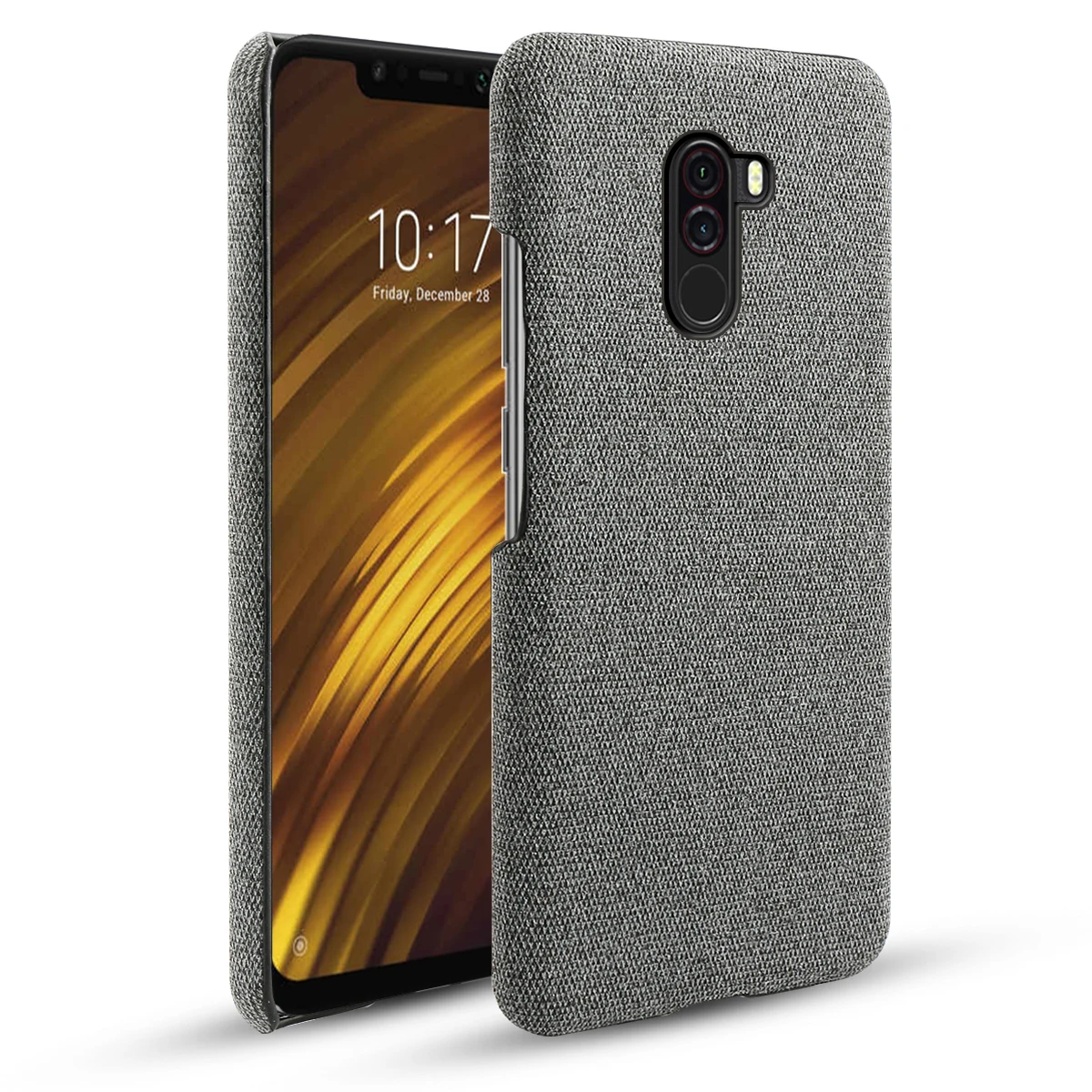 Для Xiaomi Pocophone F1 чехол тонкий ультра тонкий ретро тканые ткани против царапин ПК Жесткий Чехол для POCOPHONE F1 Poco F1 чехол - Цвет: 1