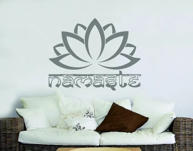 Namaste Cytaty Religijne Lotosu Budda Naklejka ścienna Home Living