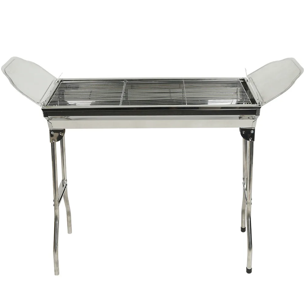 Large BBQ Grill Stainless Steel Folding BBQ Charcoal Grill Stand With
