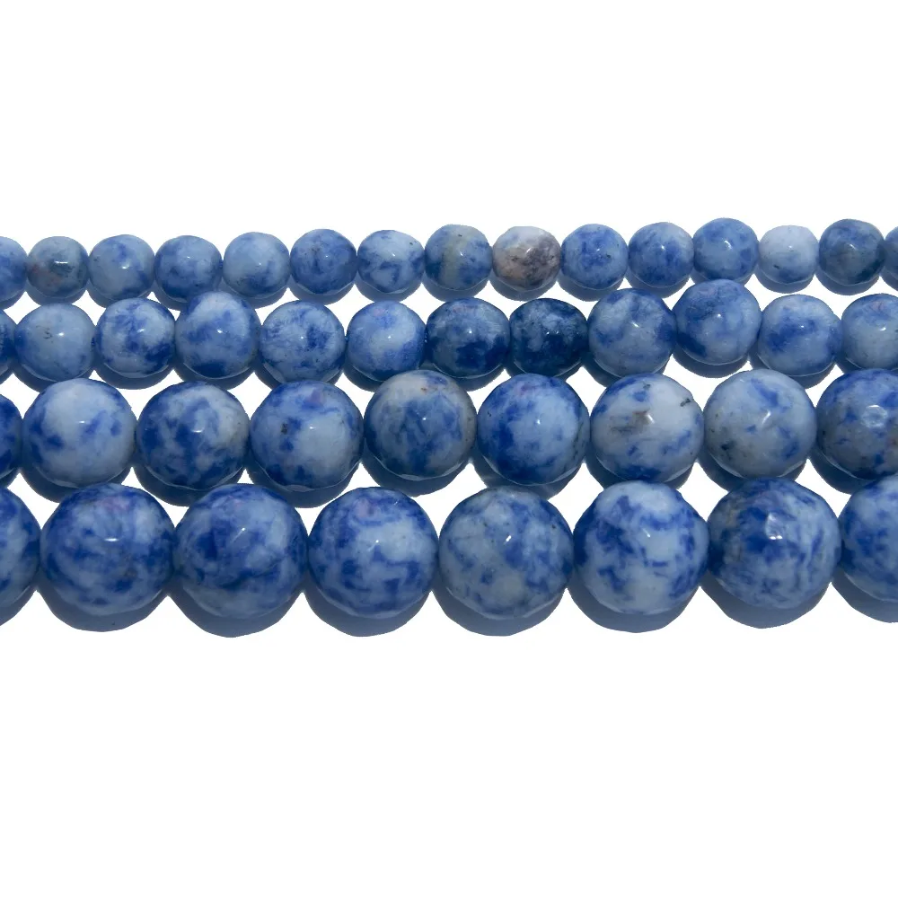 

Faceted Natural Stone White Dot Blue-vein Sodalite Beads 4 6 8 10 12 MM Pick Size For Jewelry Making DIY Bracelet Necklace