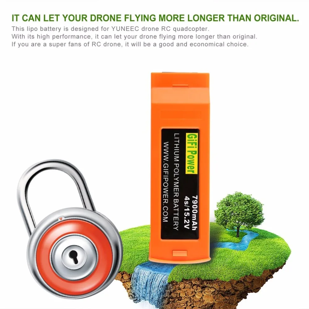 

1pcs High Capacity 15.2V 7900mAh 4S Lithium Polymer Replacement Backup Battery for YUNEEC RC Drones Quadcopter