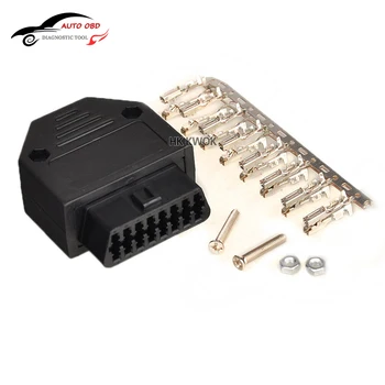 Goedkoop Universele 5 stks OBDII OBD2 16Pin Vrouwelijke Connector OBD II Vrouwelijke Plug Adapter OBD 2 Connector Met Behuizing Voor Zuid Korea