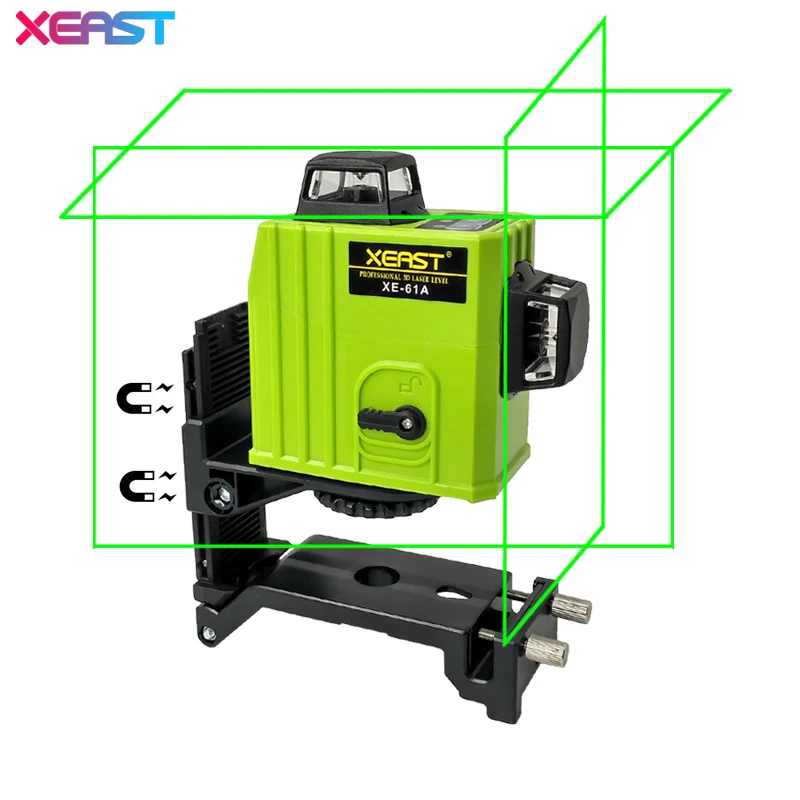 

XEAST XE-61A 12 line laser level 360 Self-leveling Cross Line 3D Laser Level Green Beam With Tilt&Outdoor Mode free shipping