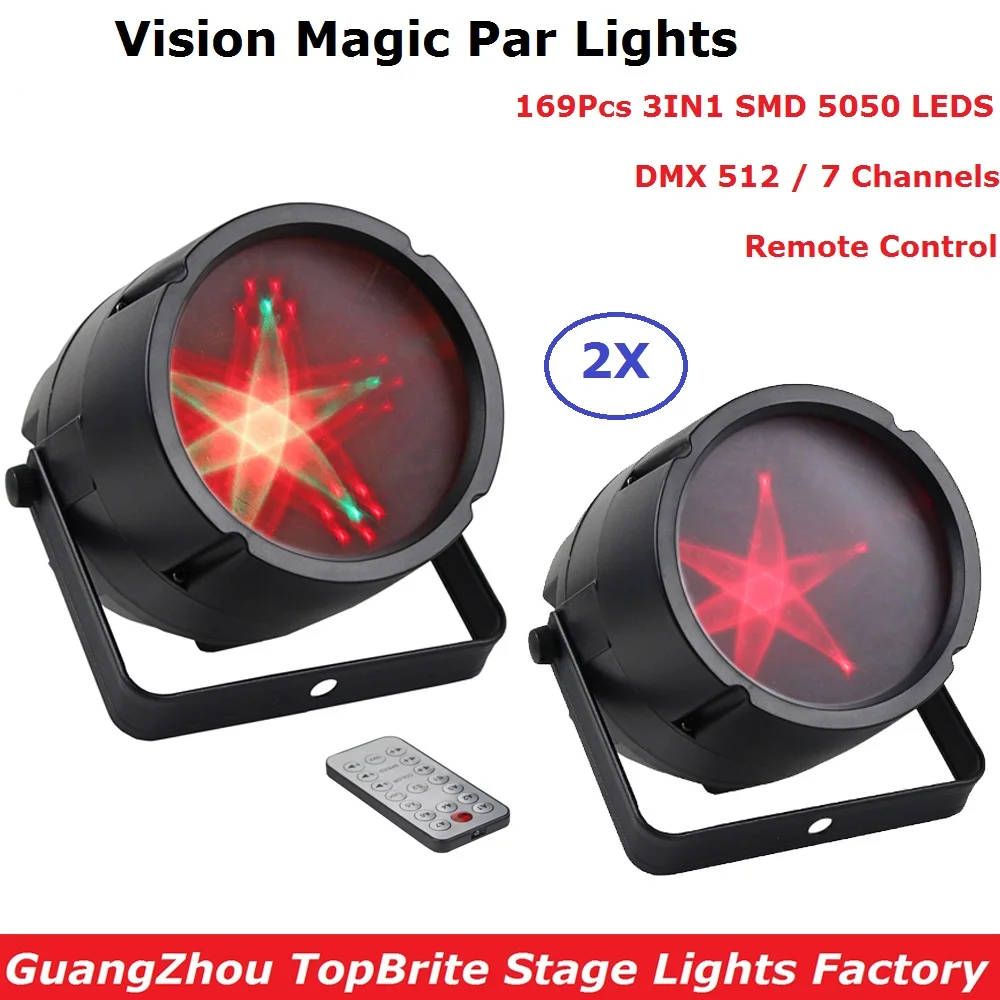 2 шт. новое видение Magic Par 169 шт. LED Par-прожектор со светодиодами RGB DMX сценическое освещение эффект DMX512 Master-Slave светодиодный плоский для DJ Disco вечерние KTV