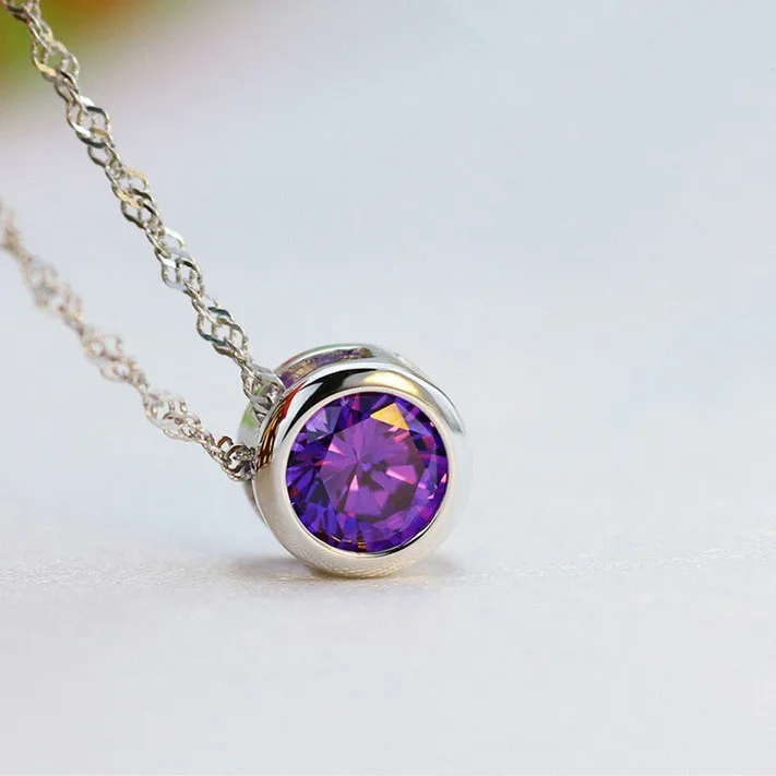 

New Silver Plated Fashion Vintage Round Crystal Necklace pendant Charms wholesale Europe jewelry (not match chain)