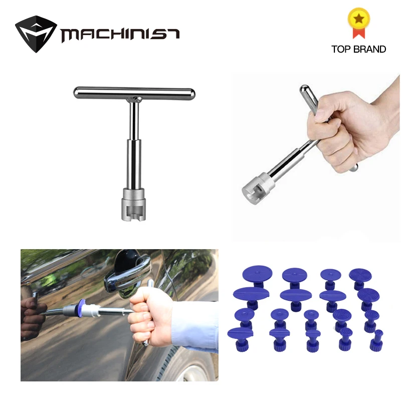 Slide Hammer Dent Puller Kit Car Paintless Dent Repair Hail Removal Kit PDR Tool with 18 Pulling Tabs for Auto Body Repair Tool