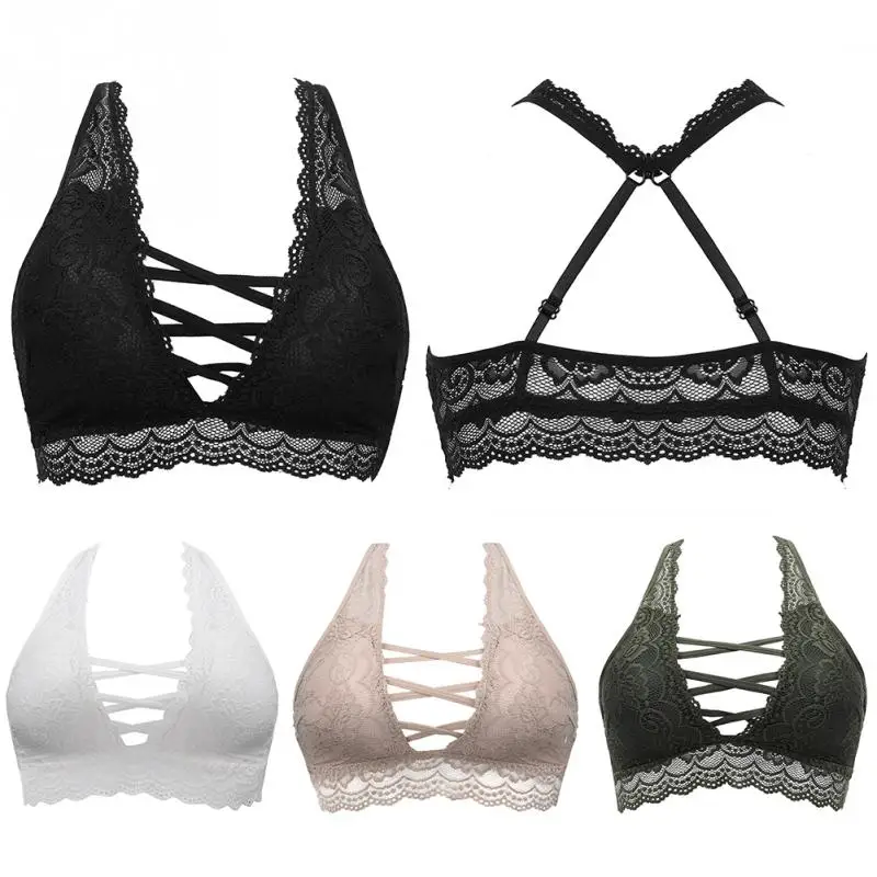 

Lace Floral Elegant Padded Thin Daily V Neck Soft Push Up Bralette Women Bra