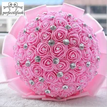Perfectlifeoh искусственный flores de la boda ramos Букеты Свадебные Кристалл невесты ручной Свадебные цветы Свадебные Bouq