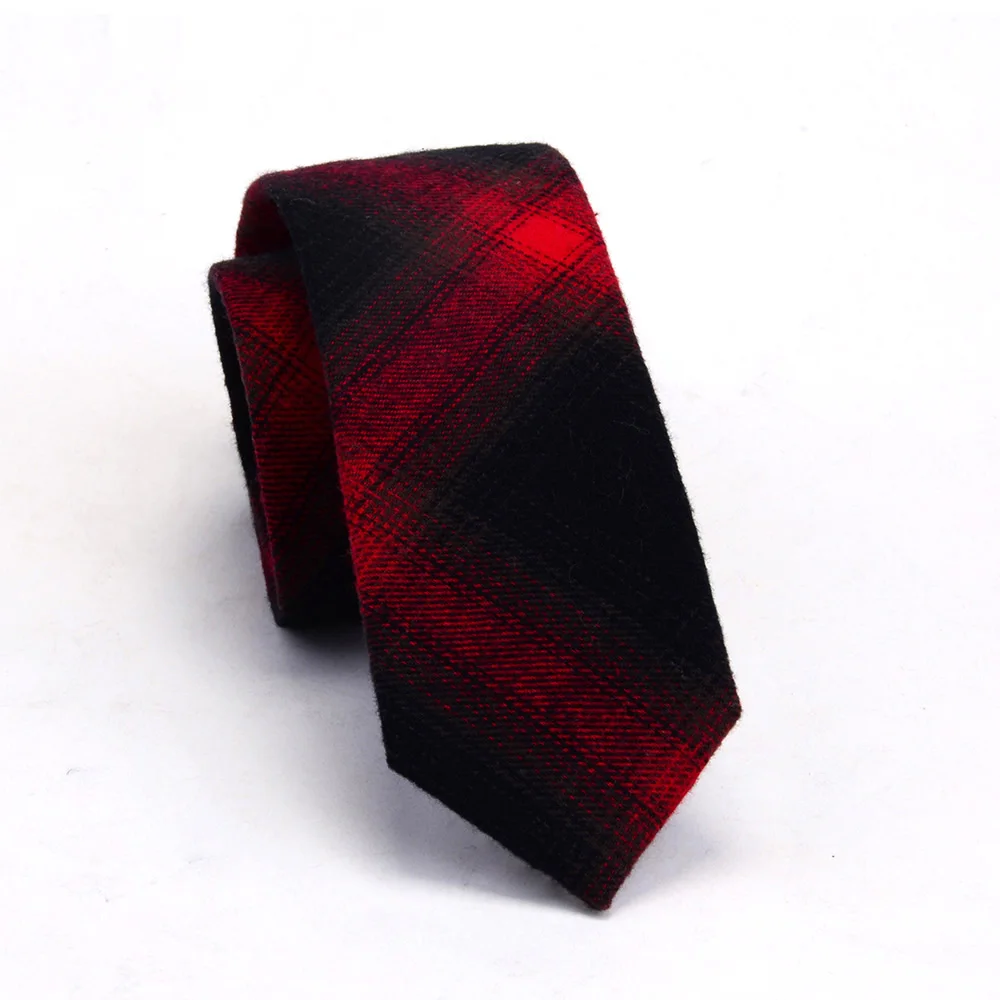 GUSLESON качественный хлопковый Тонкий Галстук Модные 6 см шерстяные кашемировые галстуки для мужчин свадебные галстуки узкие клетчатые вечерние галстуки Gravatas