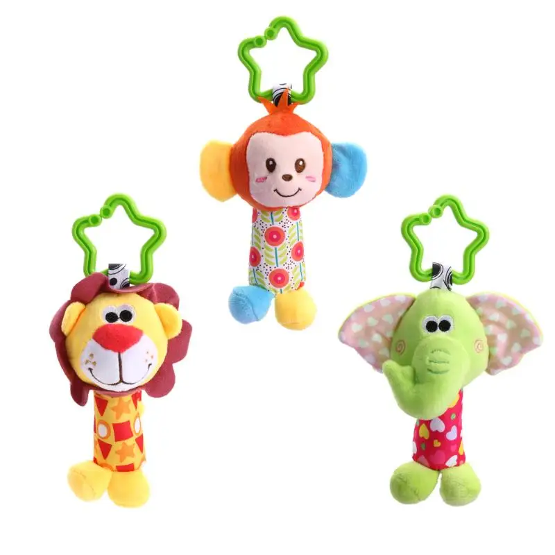 

Stuffed Animal Dolls Newborn Infant Cute Animal Handbells Baby Rattle Developmental Bed Bells Toys Stuffed Animal Doll Toy