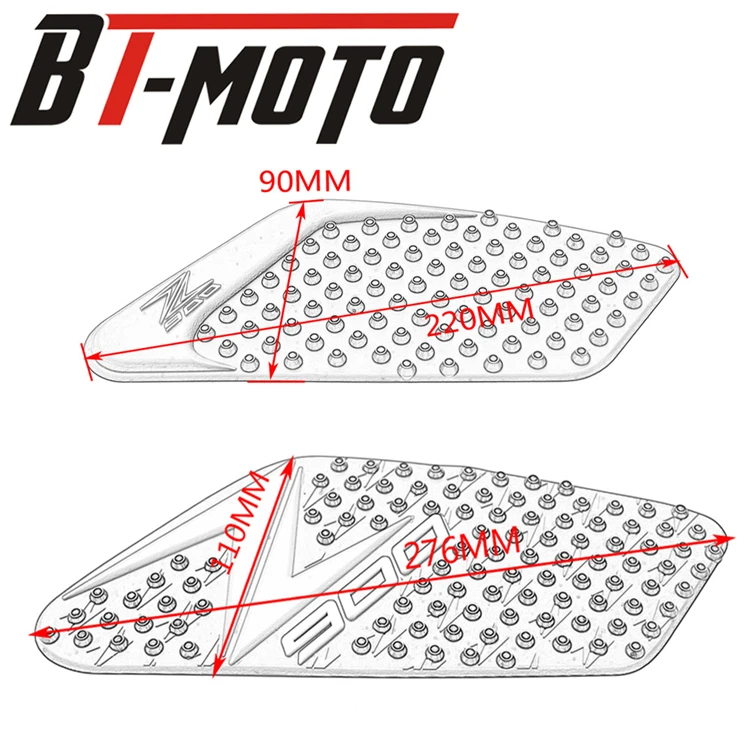 Бак мотоцикла тяговые колодки Сторона газа Колено Ручка протектор противоскользящая наклейка 3м черный чехол для kawasaki Z900 танк колодки