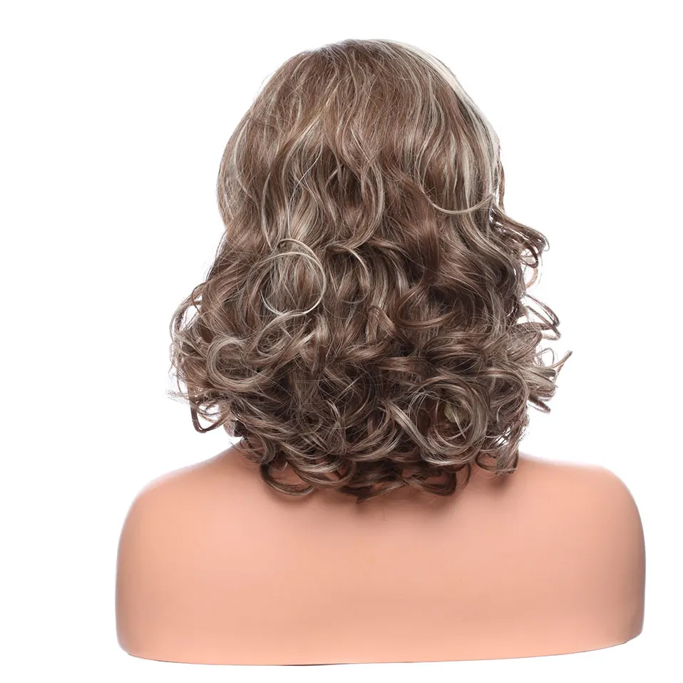 SNOILITE, женский парик, средний, Омбре, кудрявый, парик из синтетического Натурального Волоса, слоистые волосы, Стильный парик для женщин, смешанный цвет, парик для косплея