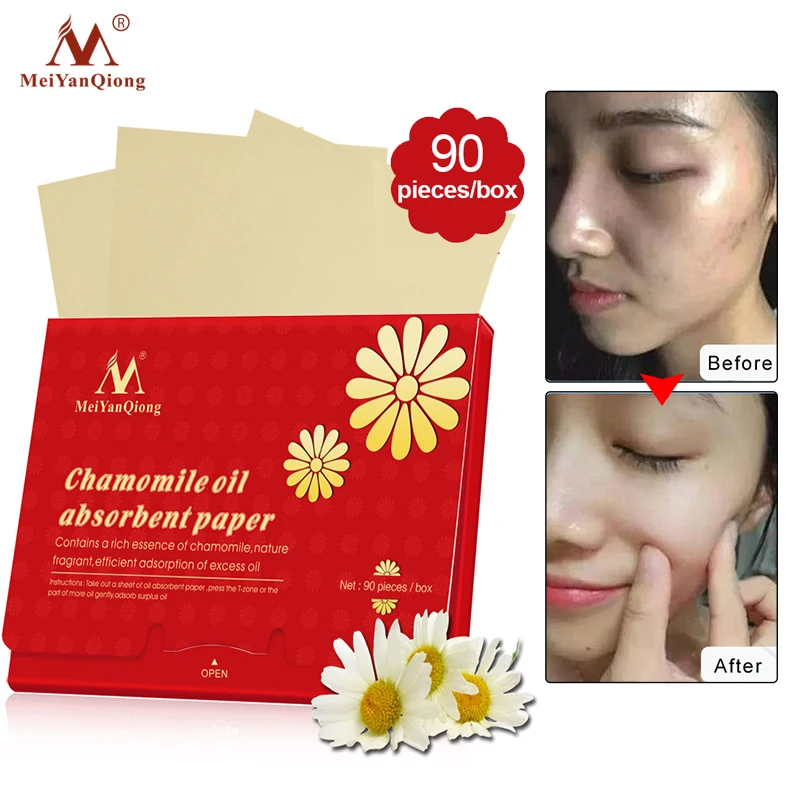90pcs/box Absorbent Facial Wipes Oil Control Paper Deep Cleaning