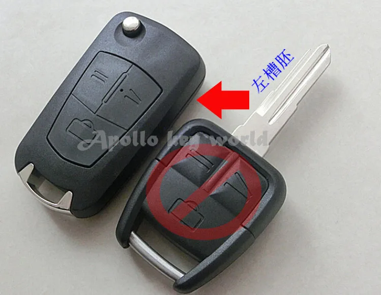 Carcasa carcasa llave 3 teclas plegable clave clave para Opel #45 