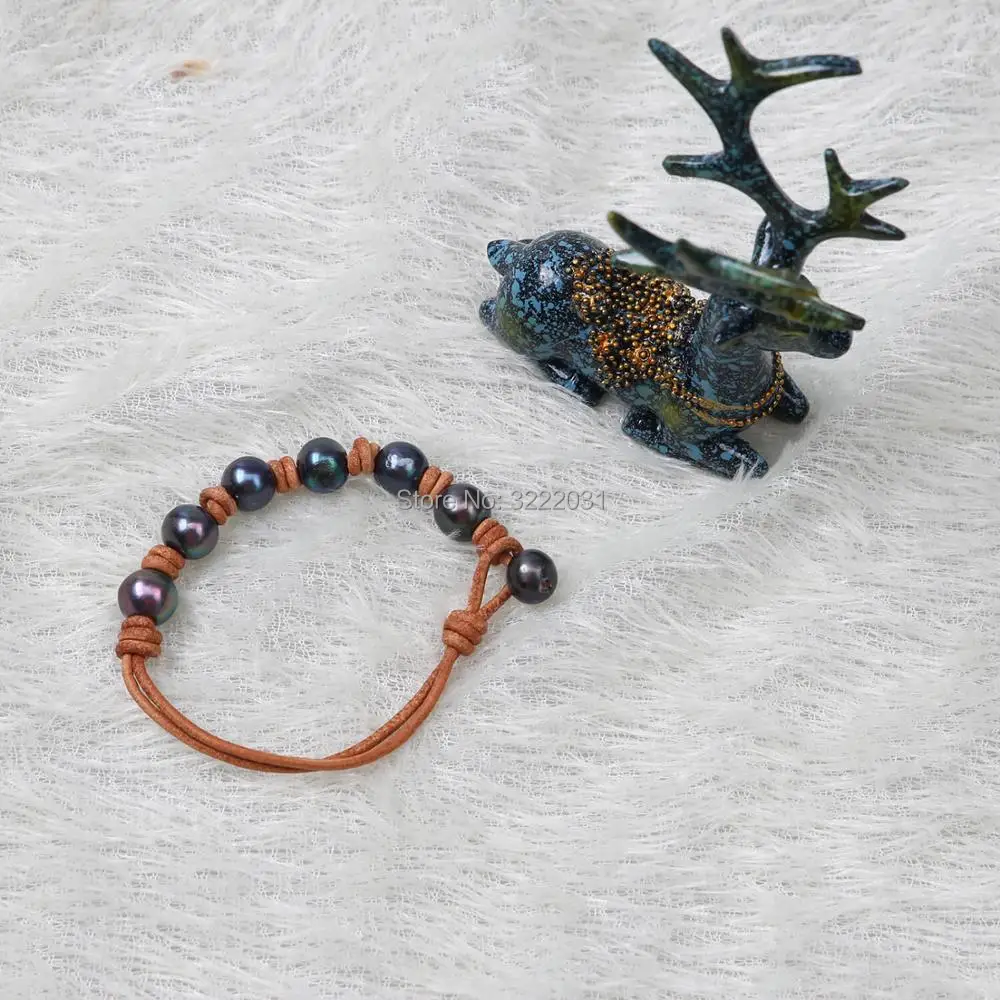 blue pearls beaded bracelet