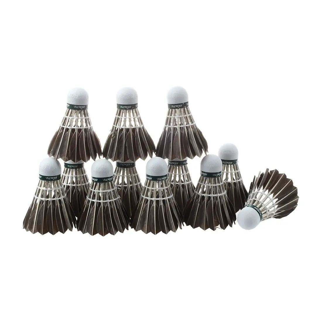 12x formación negro pluma de ganso volantes Badminton Birdies Balls juego deporte