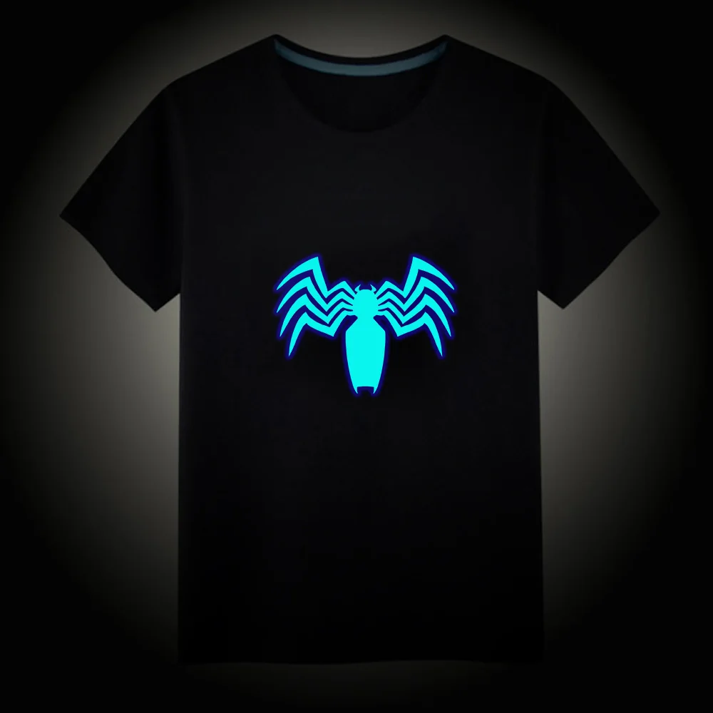 В году, новые светящиеся Детские футболки "Чудо-яд" Человек-паук флуоресцентная футболка с короткими рукавами для мальчиков и девочек Детские хлопковые топы, жилет - Цвет: 08