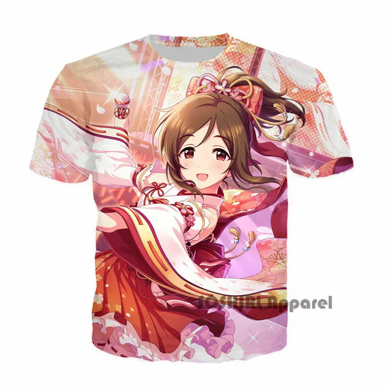 SOSHIRL Сексуальная футболка для девочек Kawaii Idol Master унисекс летний топ хипстерская
